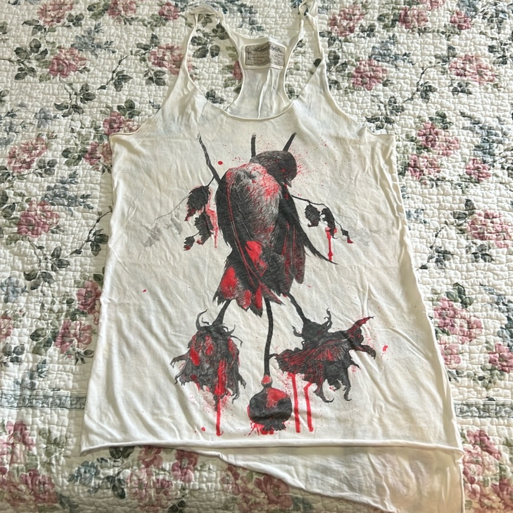 Vintage All Saints Laurie Lipton Deadflowers tank top.